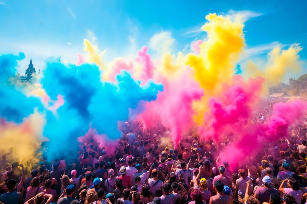 迪拜洒红节庆祝活动由节日组织者策划，打造神奇活动