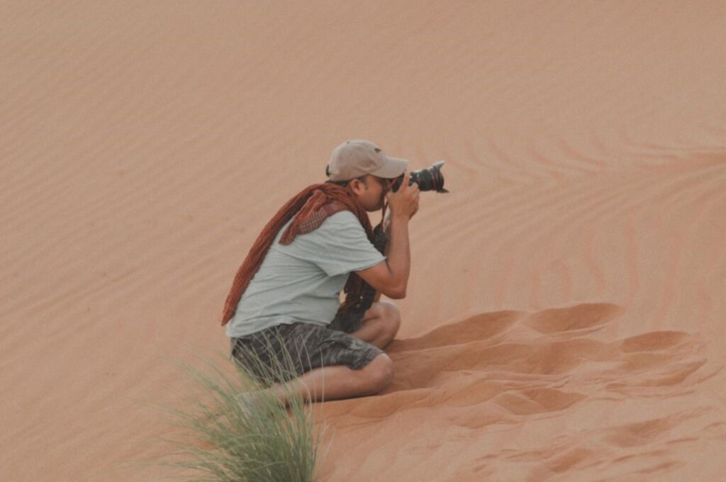 Dubai desert sand dunes sunrise photography session