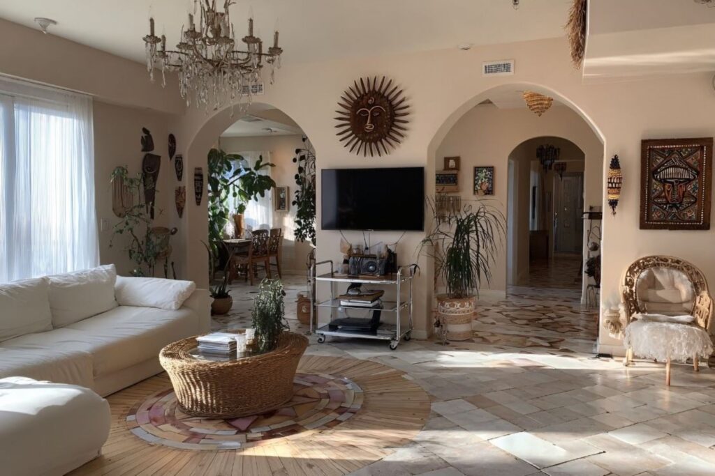 奢华亲生物室内设计，采用再生木材、天然石材、有机纹理和室内绿植，将迪拜别墅改造为宁静的自然避风港