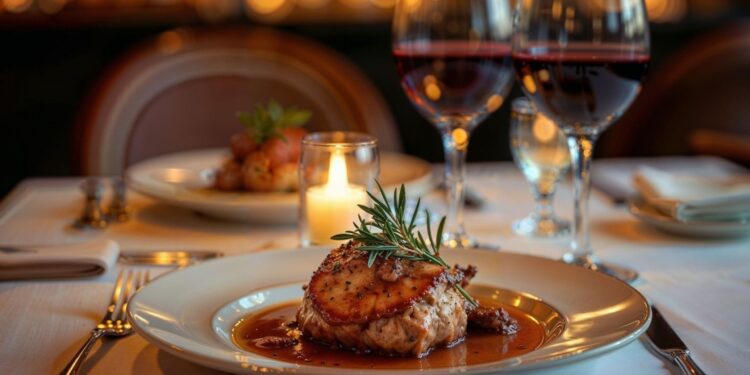 迪拜豪华餐厅的米其林星级精致菜肴 米其林餐厅用餐烹饪厨师高级