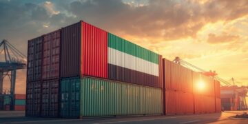 Le hub logistique de Dubaï avec l'expansion du port de Jebel Ali gérant les porte-conteneurs et les opérations de la chaîne d'approvisionnement