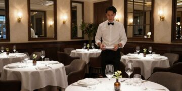 यूरोपीय निवेश के अवसरों के लिए मिशेलिन रेस्तरां के शानदार इंटीरियर को प्रदर्शित करता हुआ फाइन डाइनिंग इकोनॉमिक्स