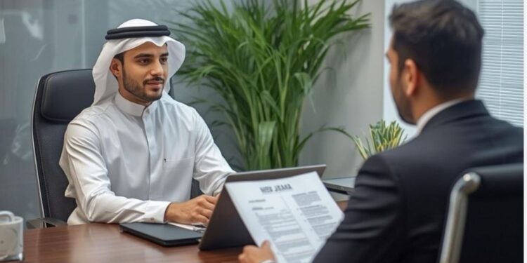 سوق العمل بالإمارات 2026 يظهر محترفي وافدين في مكتب دبي يناقشون اتجاهات التوظيف والفرص الوظيفية