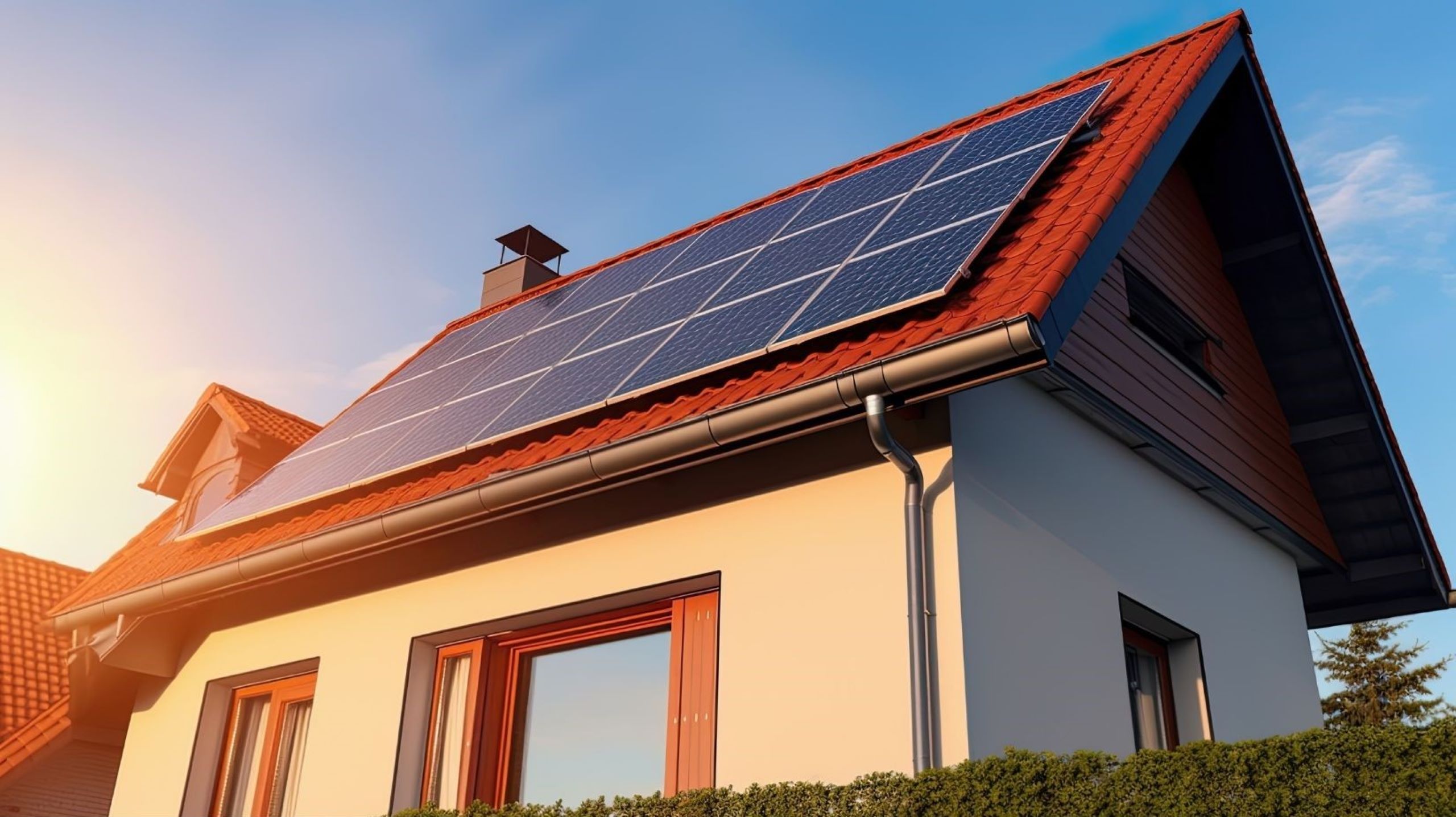 Panneaux solaires installés sur le toit d'une villa à Dubaï, énergie solaire, énergie renouvelable, DEWA, durable