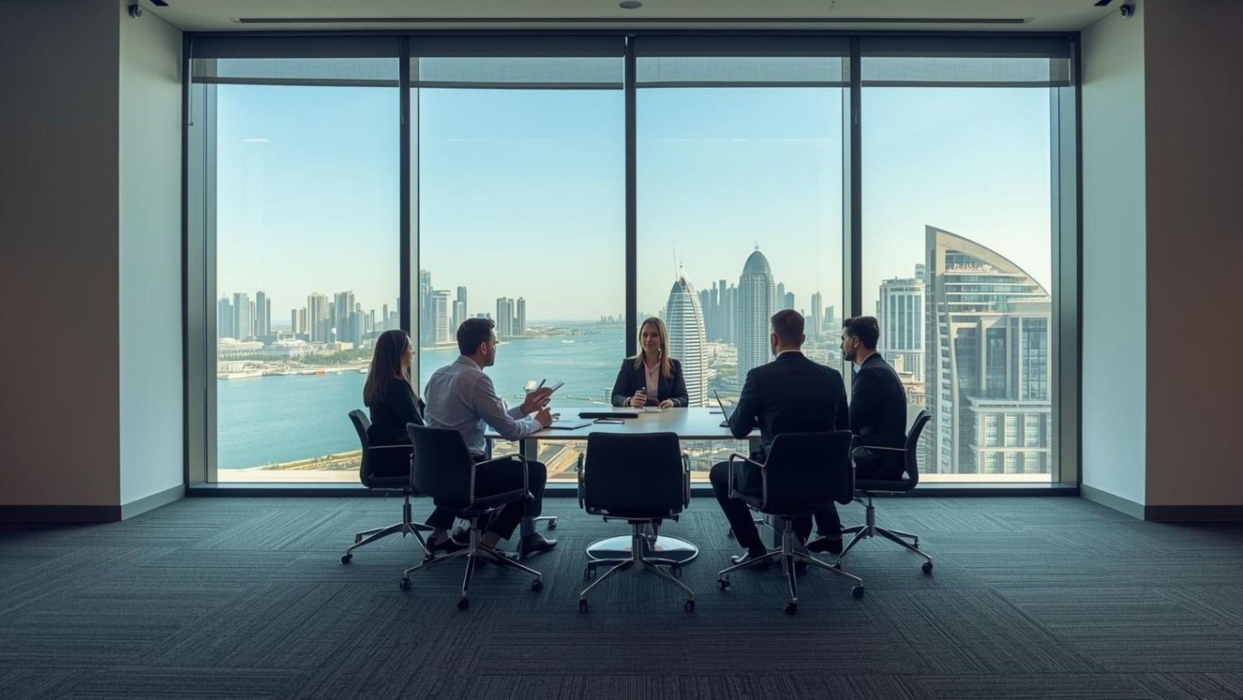 Opportunités d'investissement aux Émirats arabes unis avec la skyline de Dubaï représentant les projets d'infrastructure chinois de la Nouvelle Route de la Soie